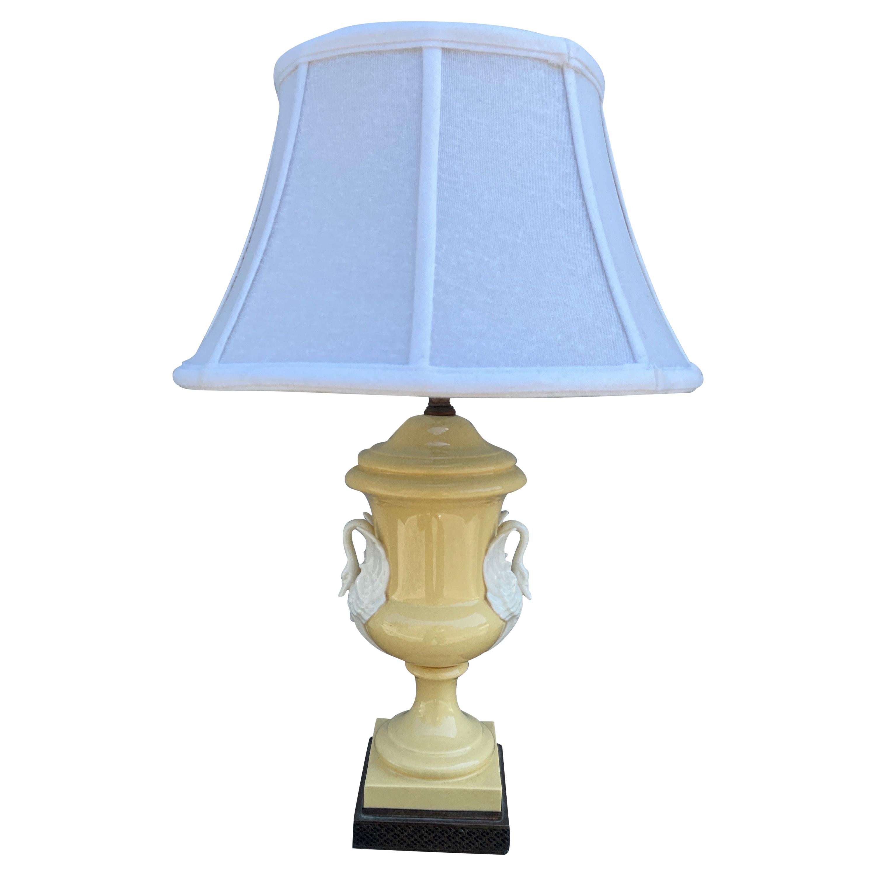 Antique French Porcelain Swan Lamp