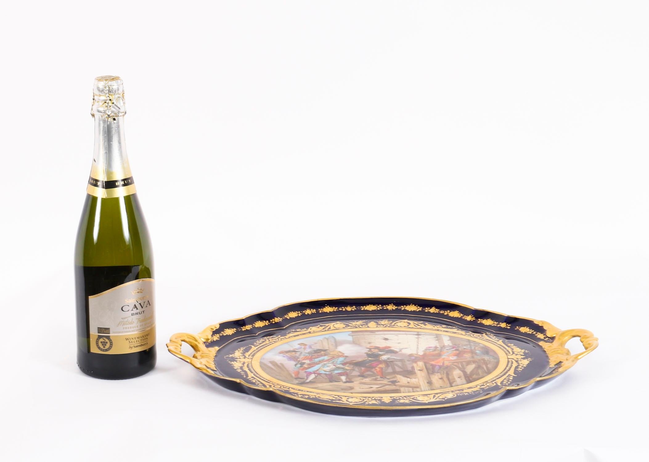 Antique French Porcelain Tray Prise de Valenciennes Moreaux Late 19thCentury en vente 9