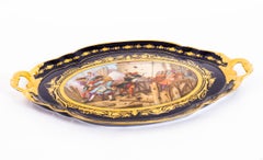 Antique French Porcelain Tray Prise de Valenciennes Moreaux Late 19thCentury