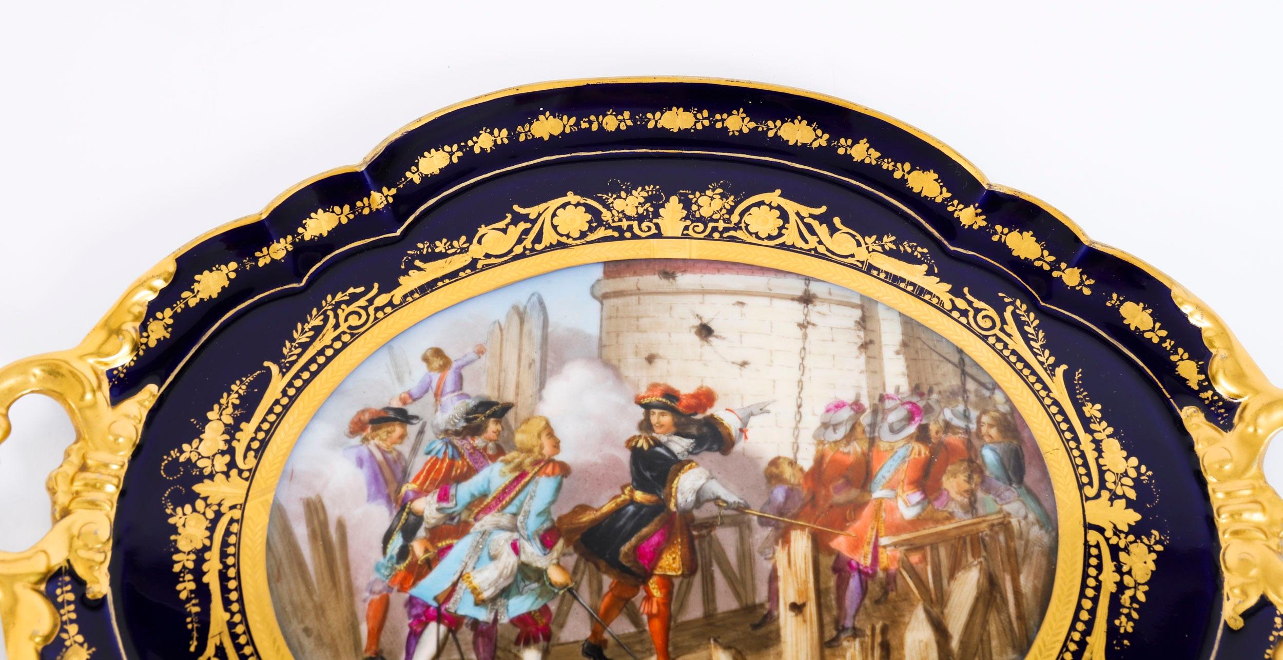 Antique French Porcelain Tray Prise de Valenciennes Moreaux Late 19thCentury en vente 2