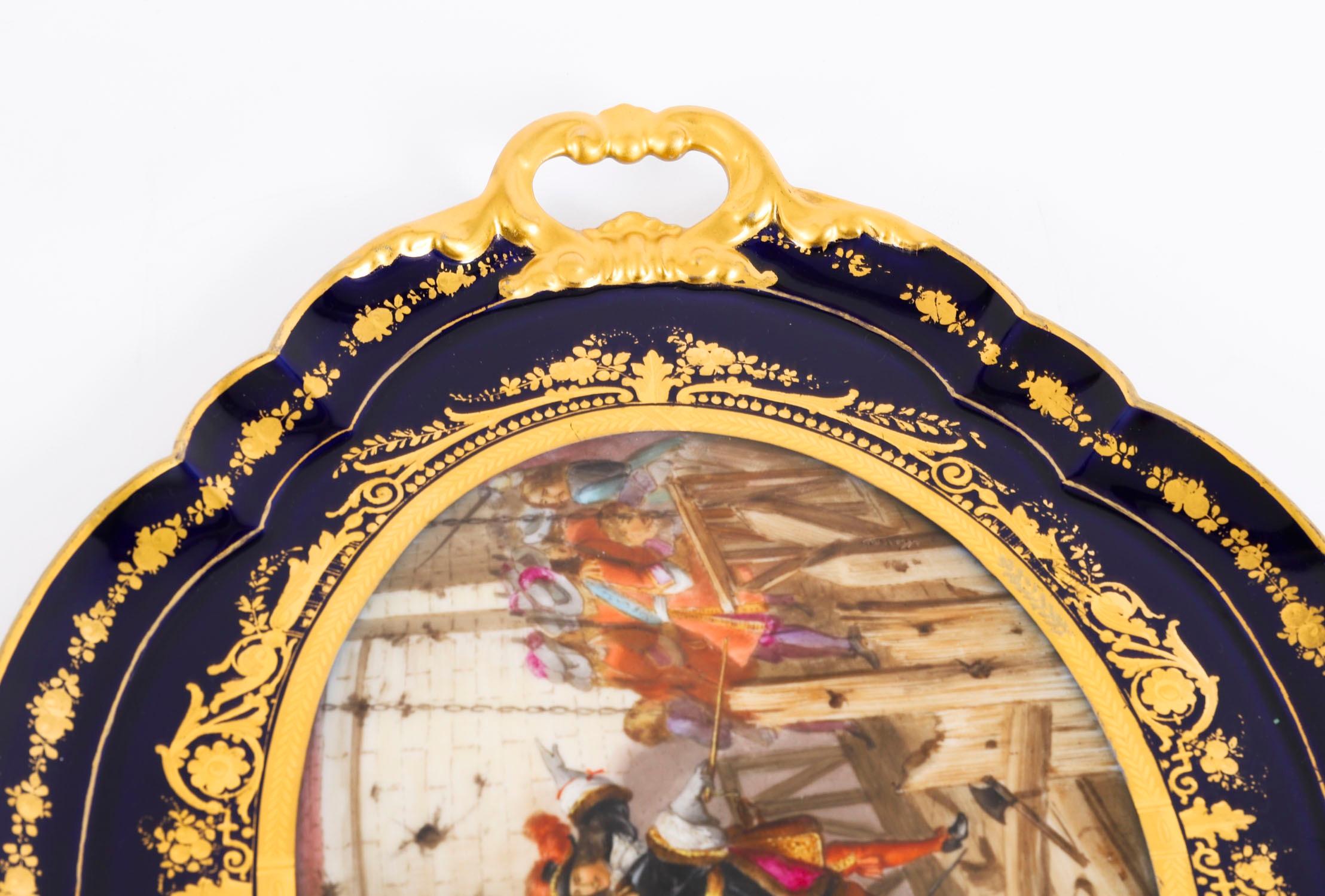 Antique French Porcelain Tray Prise de Valenciennes Moreaux Late 19thCentury en vente 4