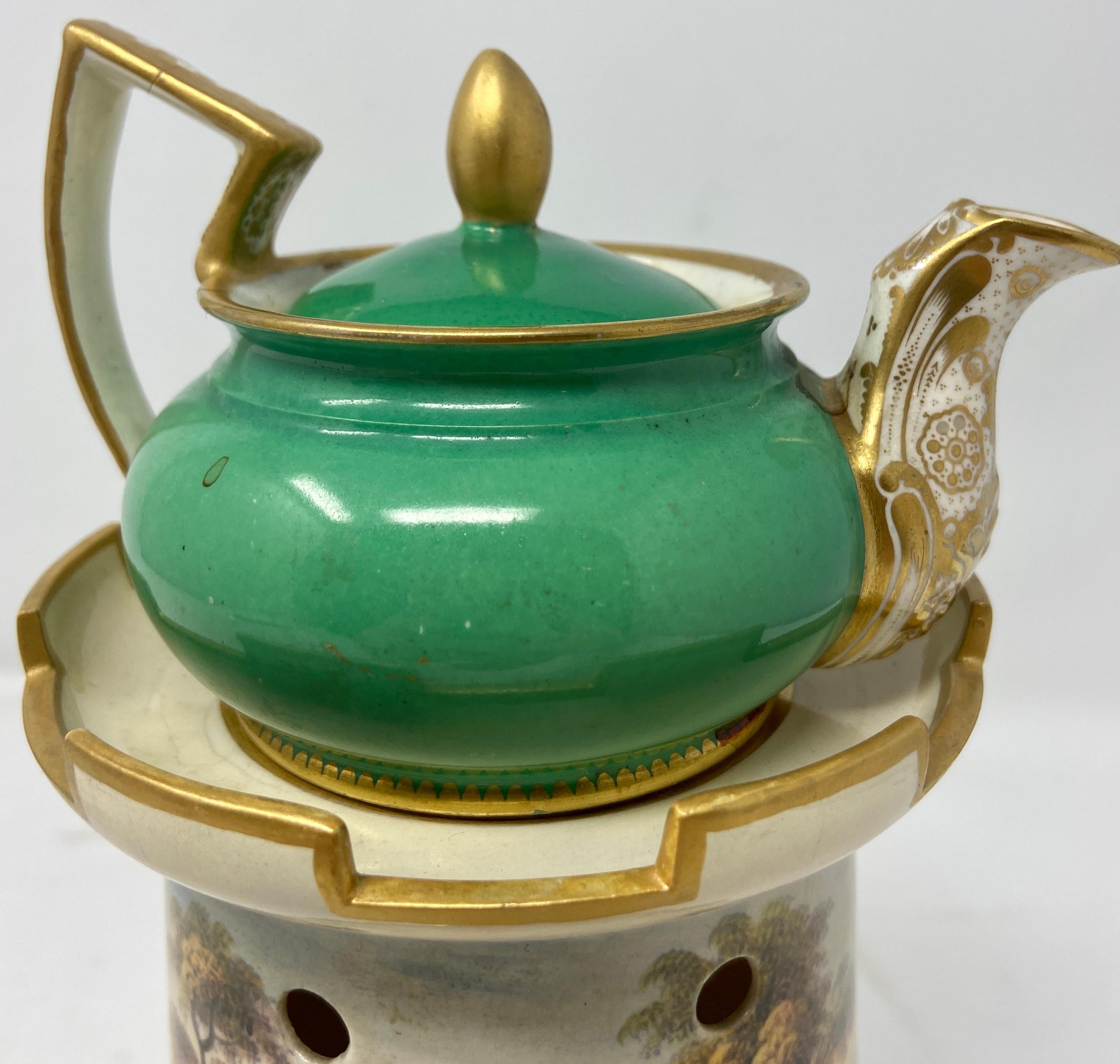 Antique 19th century French emerald green porcelain 