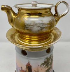 Antique French Porcelain "Veilleuse" or Tea Warmer Night Light, Circa 1880-1890