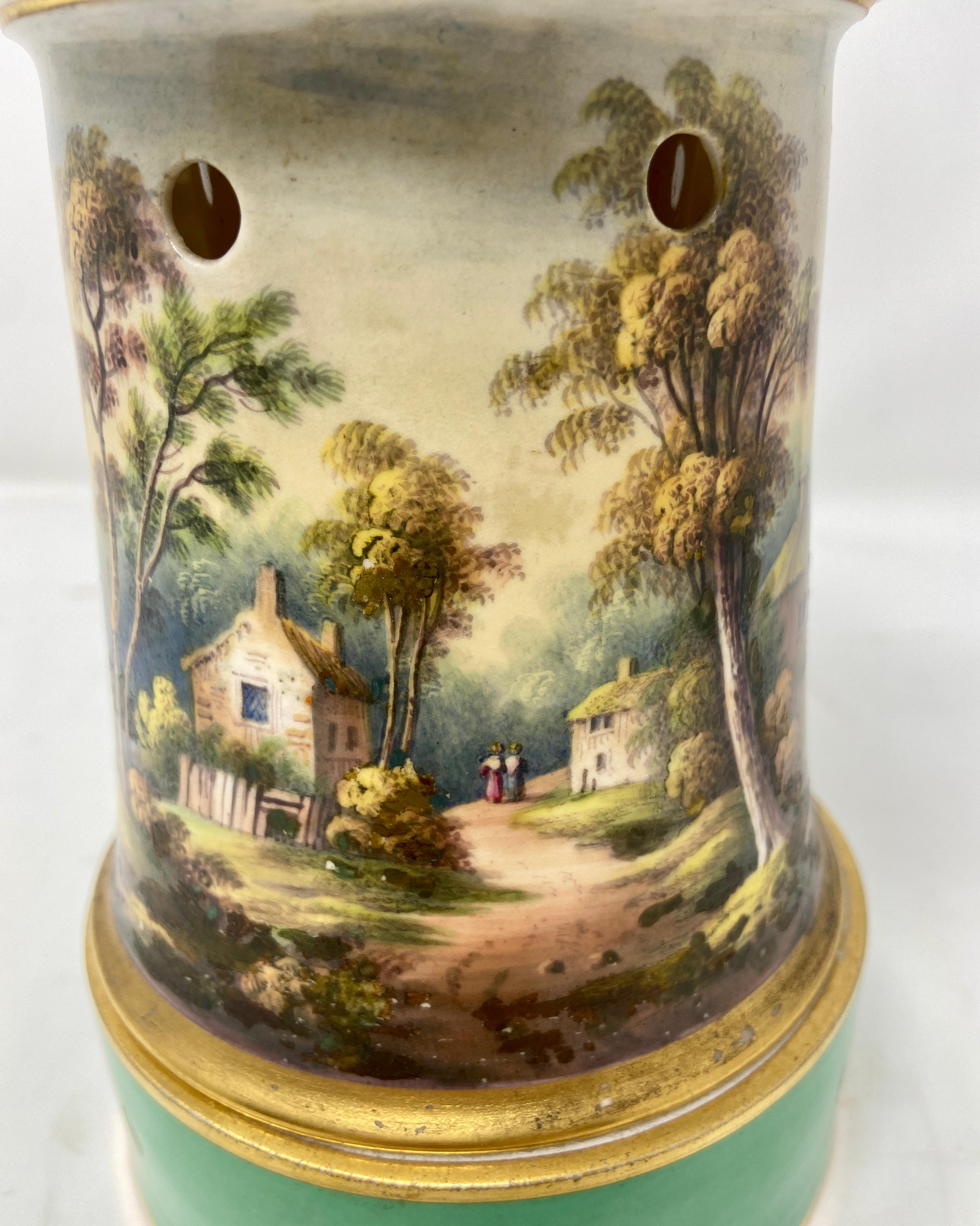 Antike französische Porzellan-Nachtleuchte „Veilleuse“ oder Teekrieger-Nachtleuchte aus Porzellan, um 1880-1890 (Französisch) im Angebot