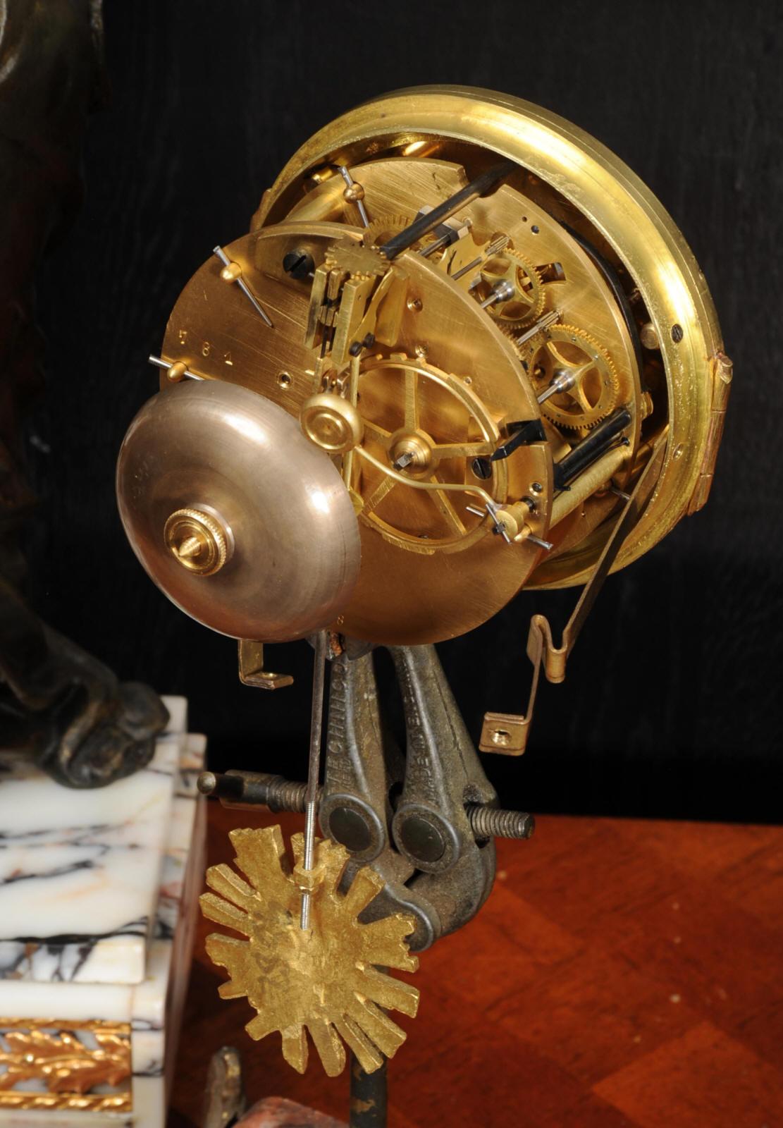 Antique French Portico Clock, Venus and Amor 9