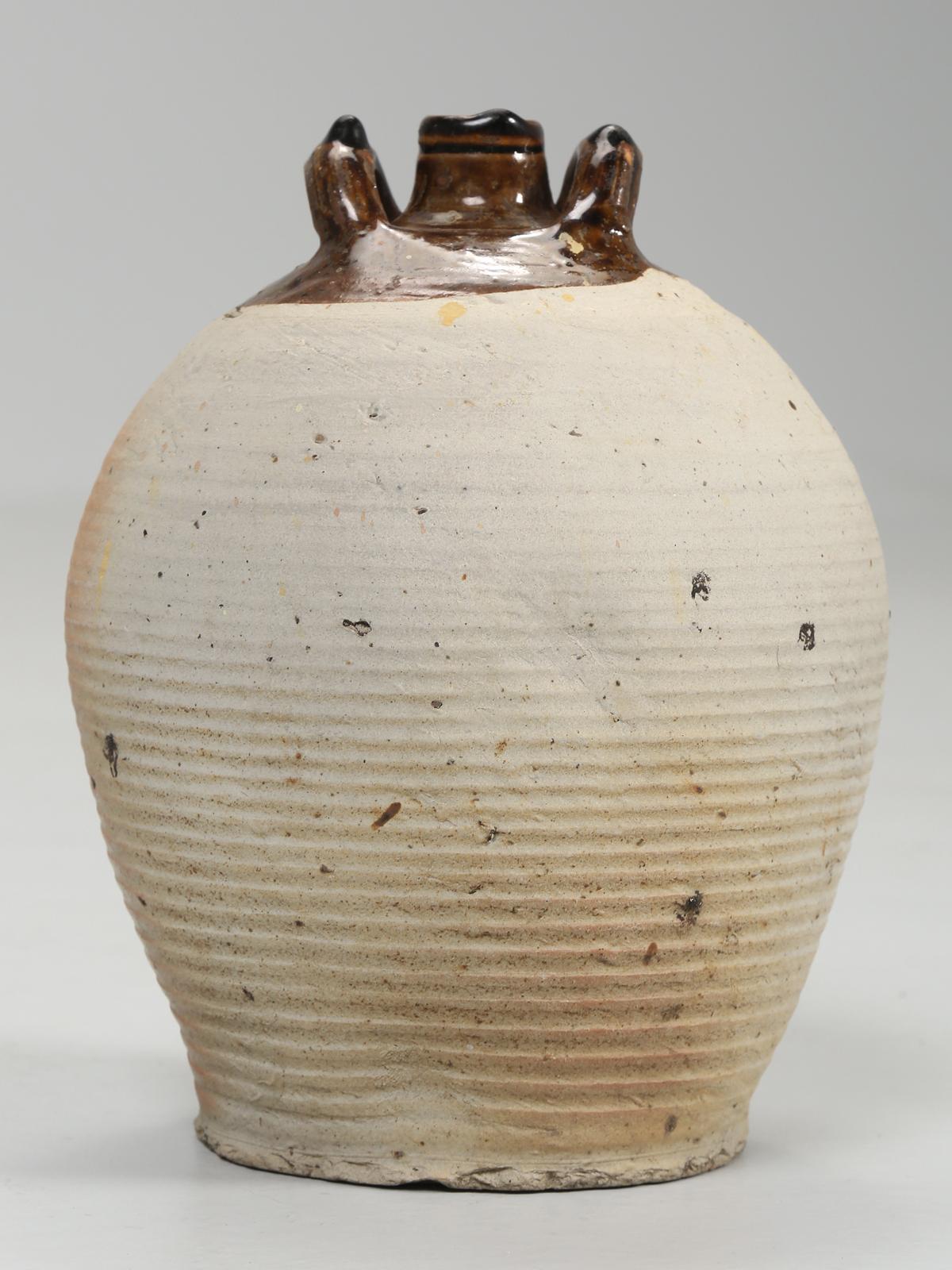 Antiker französischer Keramik-Wasserkrug oder Krug mit Löffel, um 1900 (Land) im Angebot