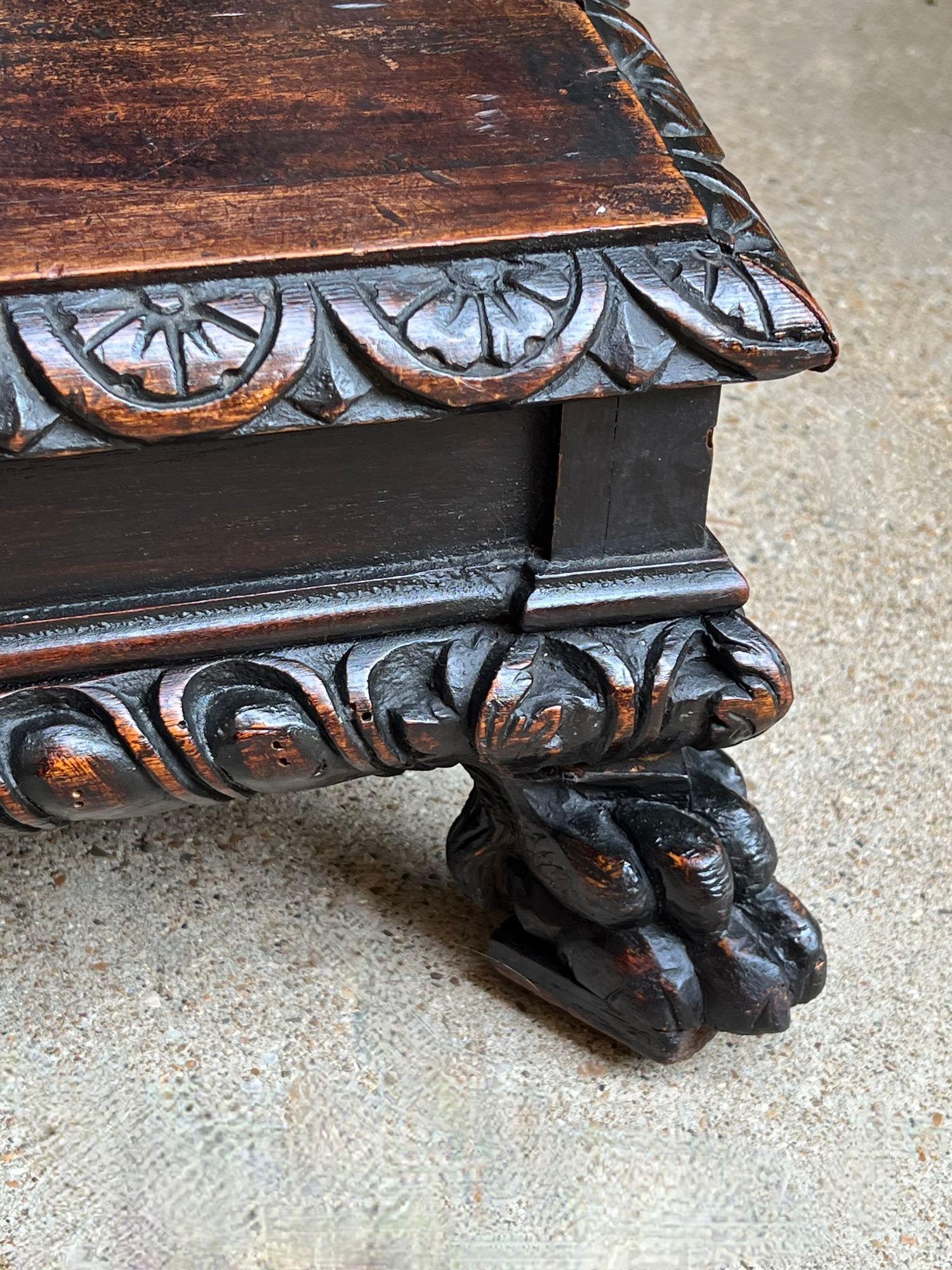 Antique French Prayer Kneeler St. Gregory Cross Catholic Chapel Carved Oak c1880 9