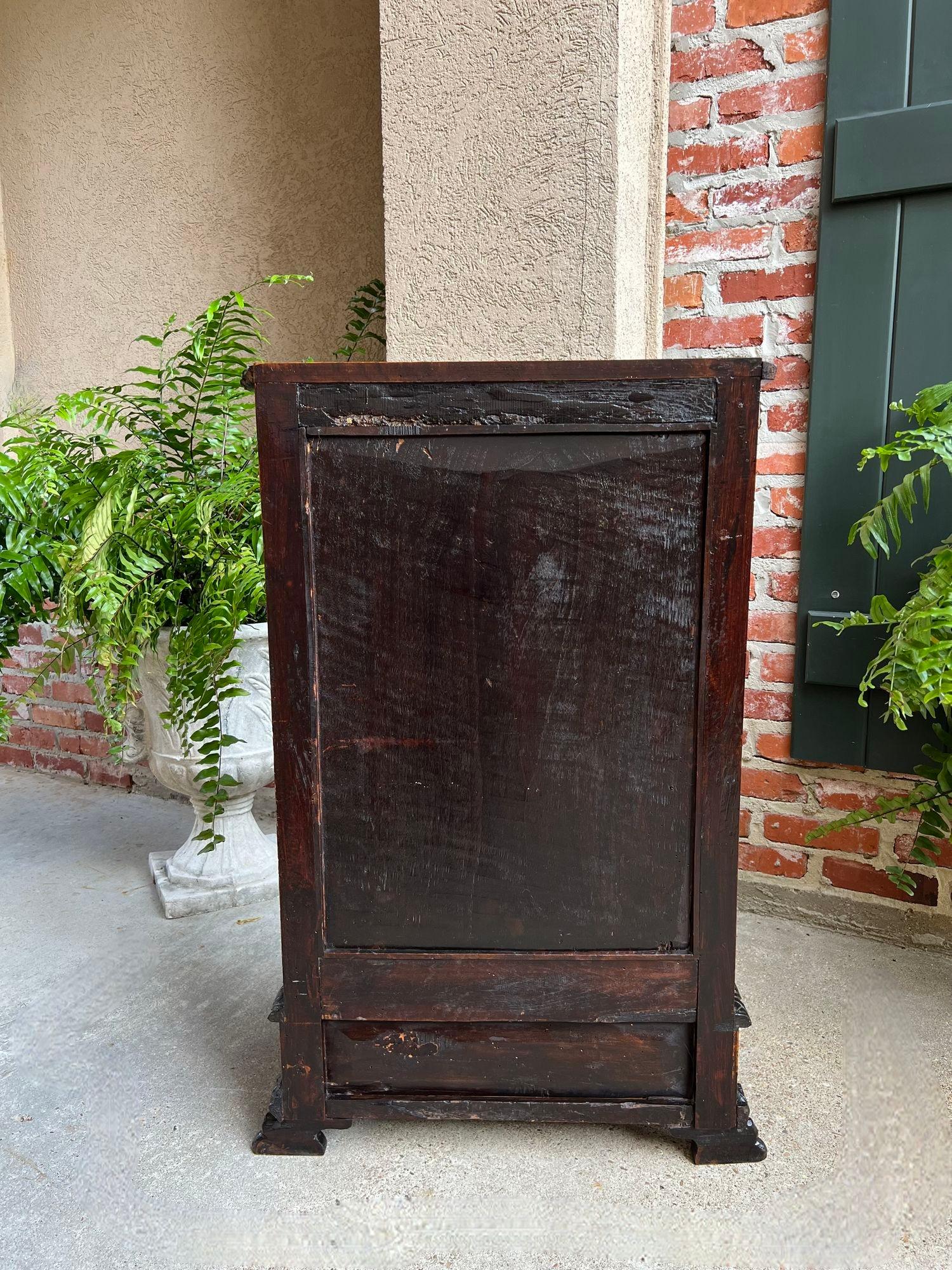 Antique French Prayer Kneeler St. Jerome Lion Catholic Chapel Carved Oak c1880 6