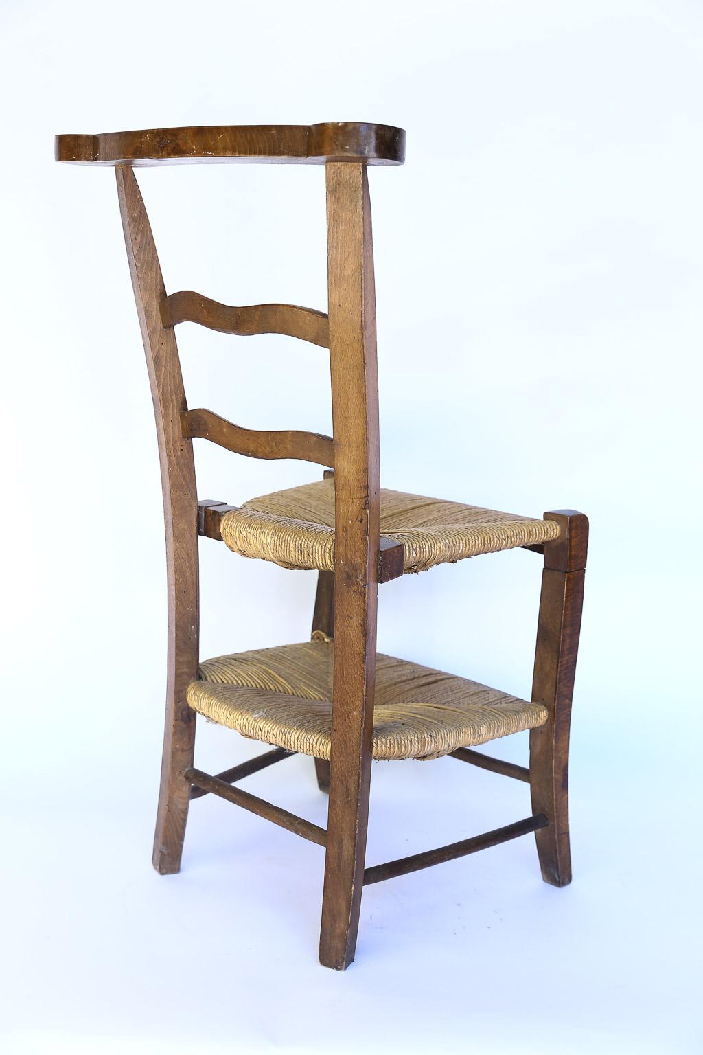 This charming prie dieu was once used in a French church as both chair and kneeler. The 17.5