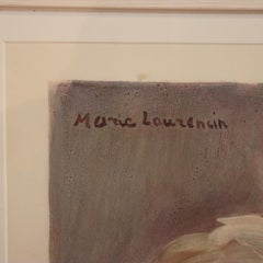 Antique French Print by Marie Laurencin “Femme A La Colombe” Signed & With Seal