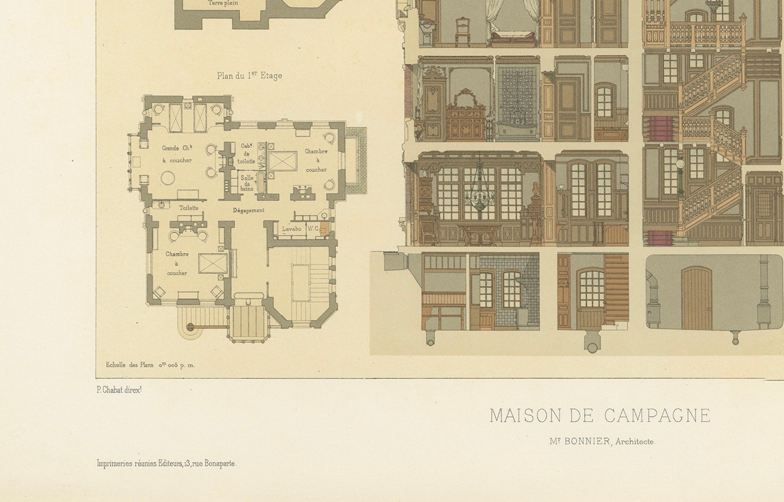 Pl. XLVII Casa de Campo, Chabat, c.1900 en venta 4