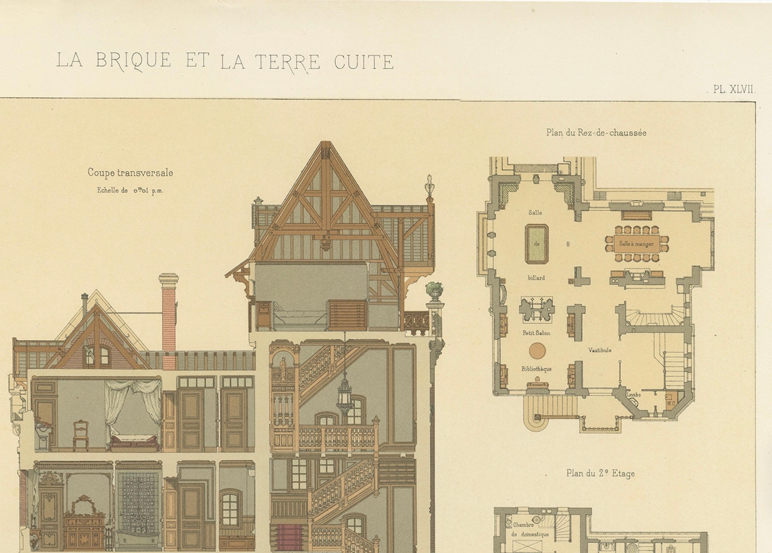 Pl. XLVII Casa de Campo, Chabat, c.1900 en venta 5