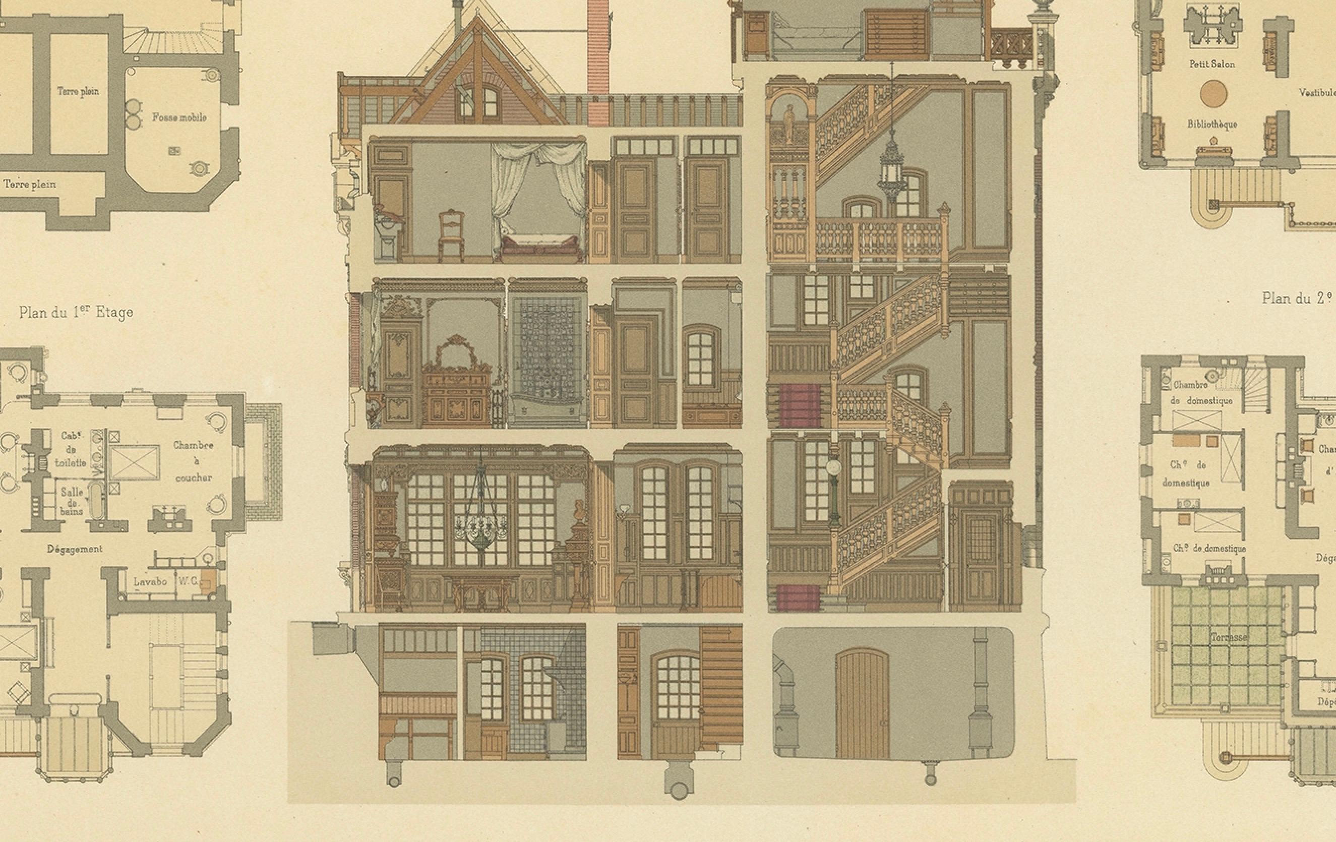 Pl. XLVII Casa de Campo, Chabat, c.1900 en venta 7