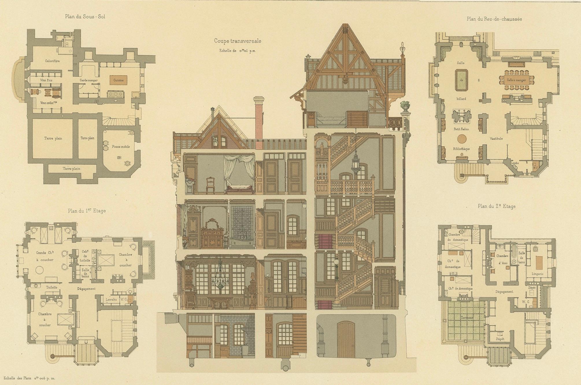 Pl. XLVII Casa de Campo, Chabat, c.1900 en venta 8