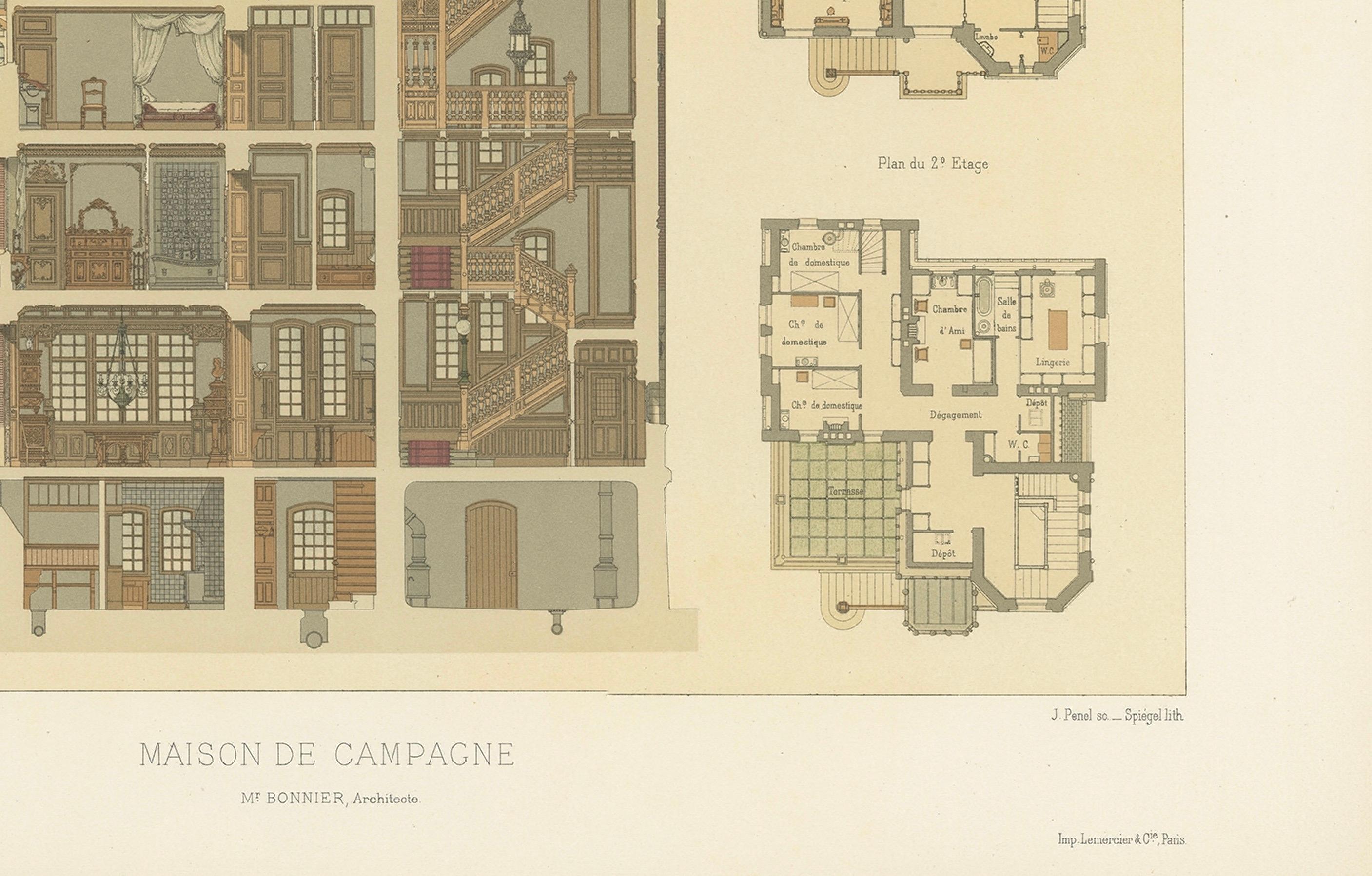 Pl. XLVII Casa de Campo, Chabat, c.1900 en venta 3