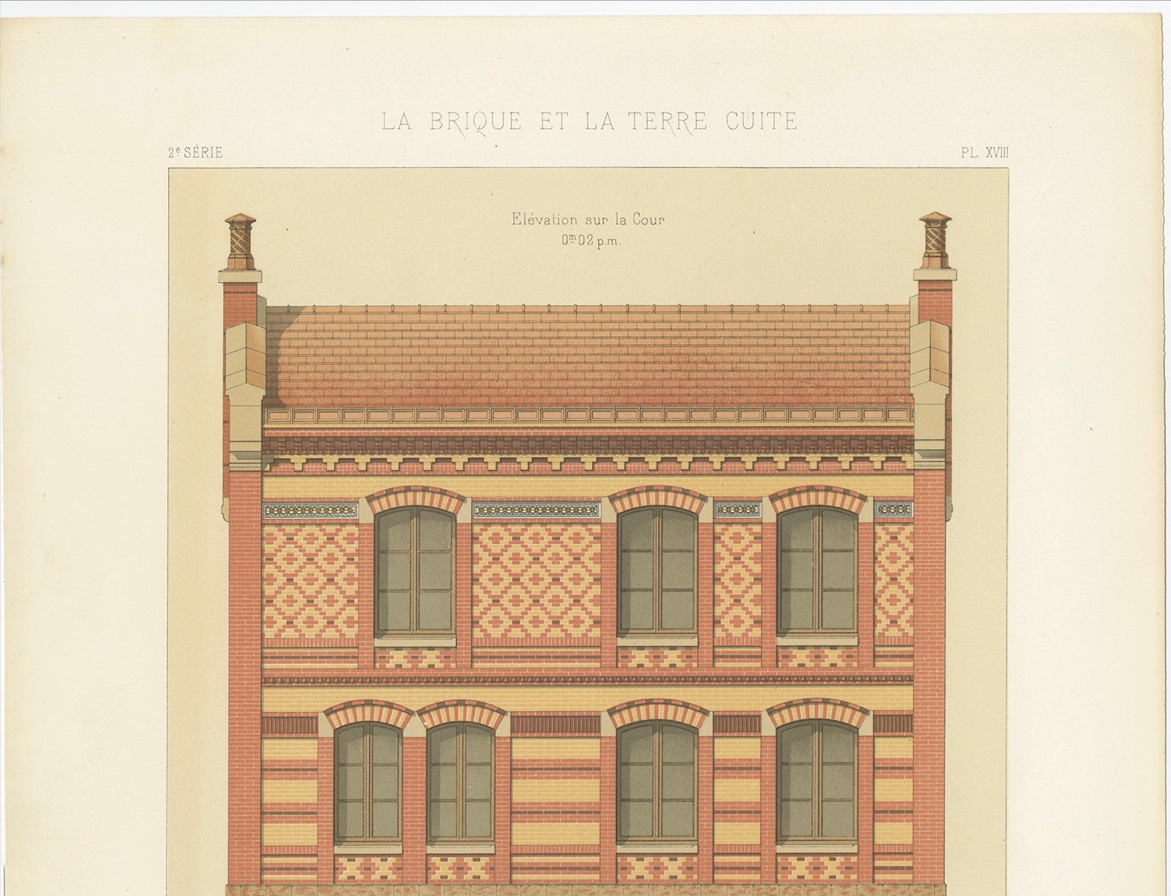 Pl. Maison de Jardinier XVIIIe, Chabat, C.1900 Bon état - En vente à Langweer, NL