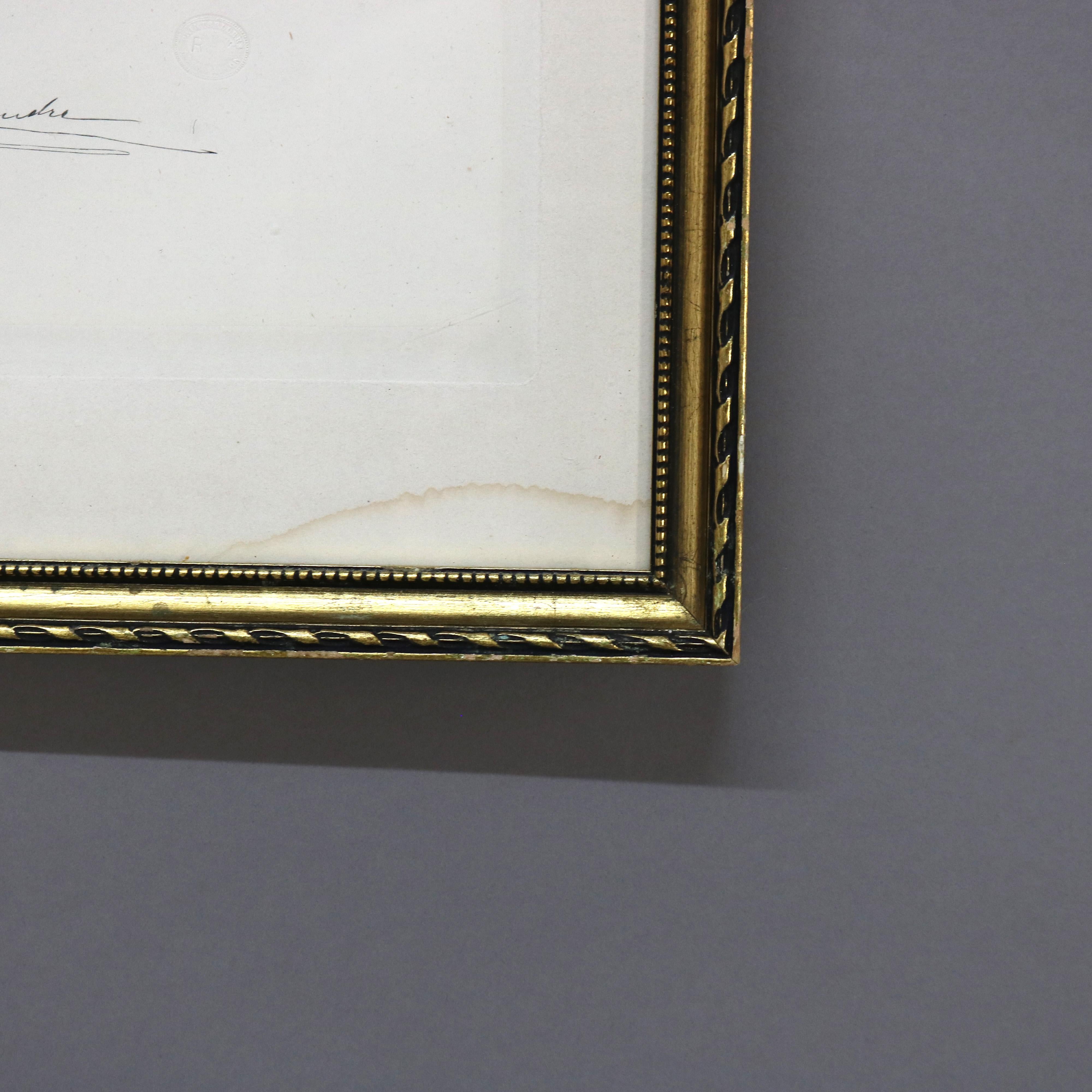 19th Century Antique French Print of a Woman Signed Alexandre 19thC For Sale