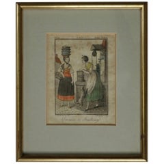 Antique French Print, Servantes de Strasbourg