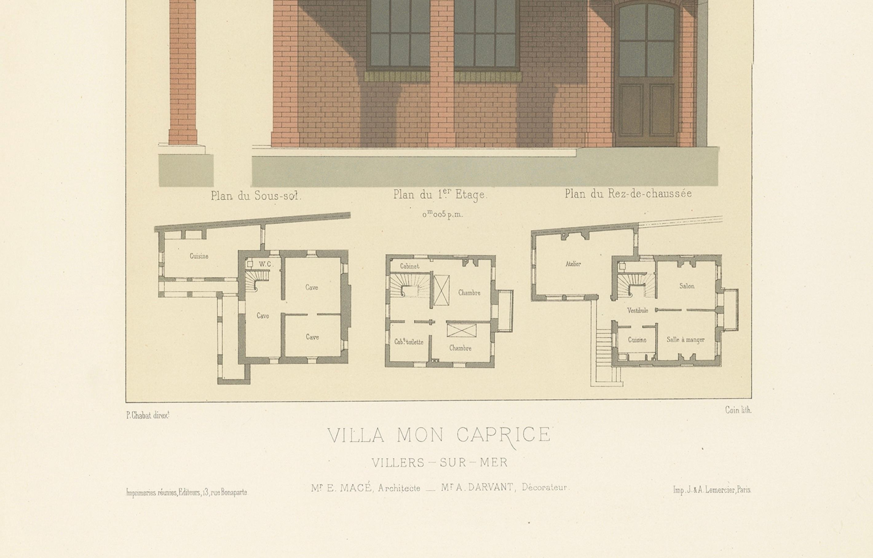Pl. XX Villa Mon Caprice, Chabat, um 1900 (Papier) im Angebot