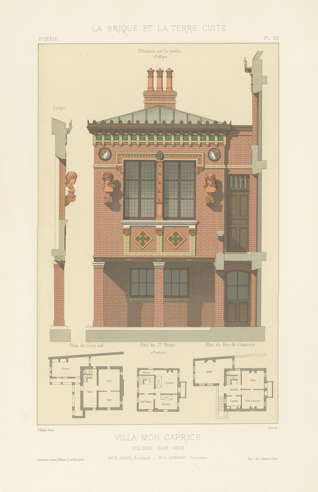 Pl. XX Villa Mon Caprice, Chabat, um 1900 im Angebot 2