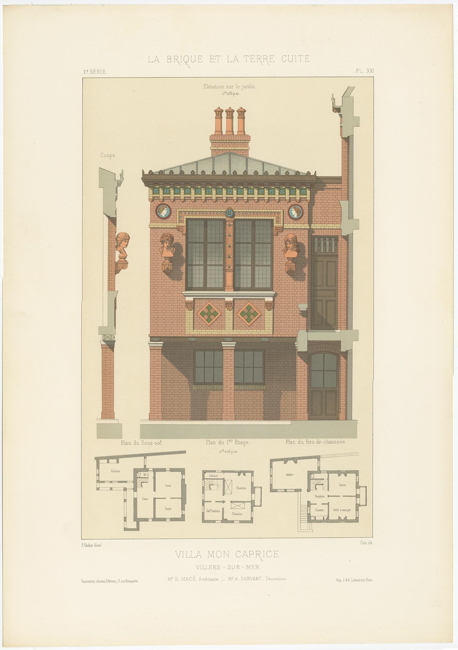 Pl. XX Villa Mon Caprice, Chabat, um 1900 im Angebot 3