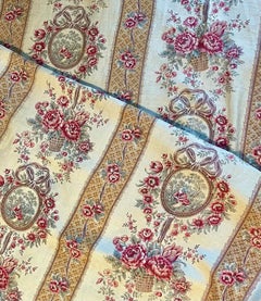 Antique French Printed Cotton Toile Fabric