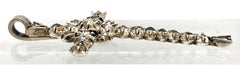 Antique French Provençal Diamond Cross Pendant Silver