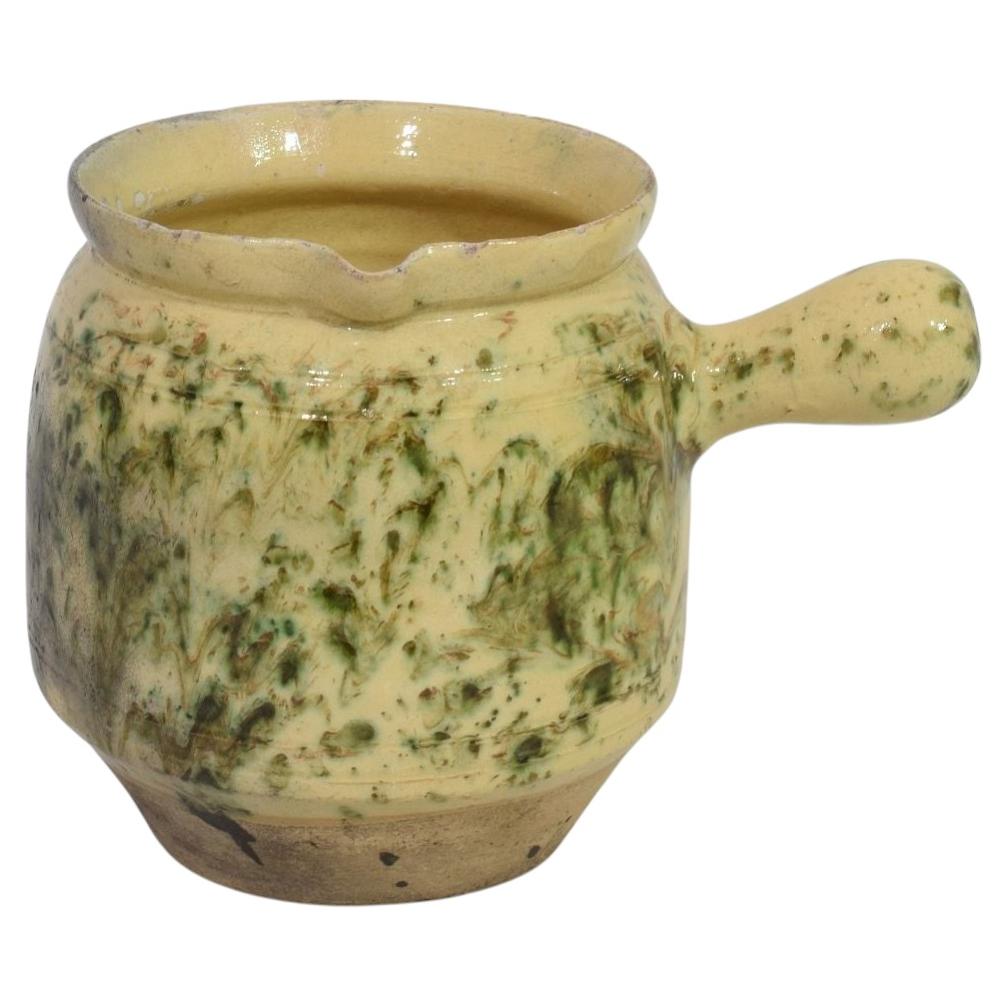 Antique French Provencal Glazed Earthenware Jug, Circa 1850-1900 For Sale