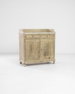 Antique French Provincial Bleached Oak Buffet