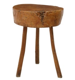 Antique French Provincial Butcher Block Primitive Table, Circa 1880, France