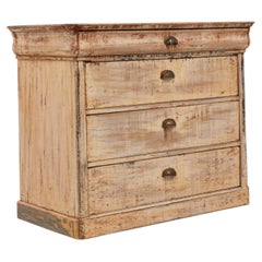 Antique French Provincial Cabinet, Distressed Pink Wood, 19th Century