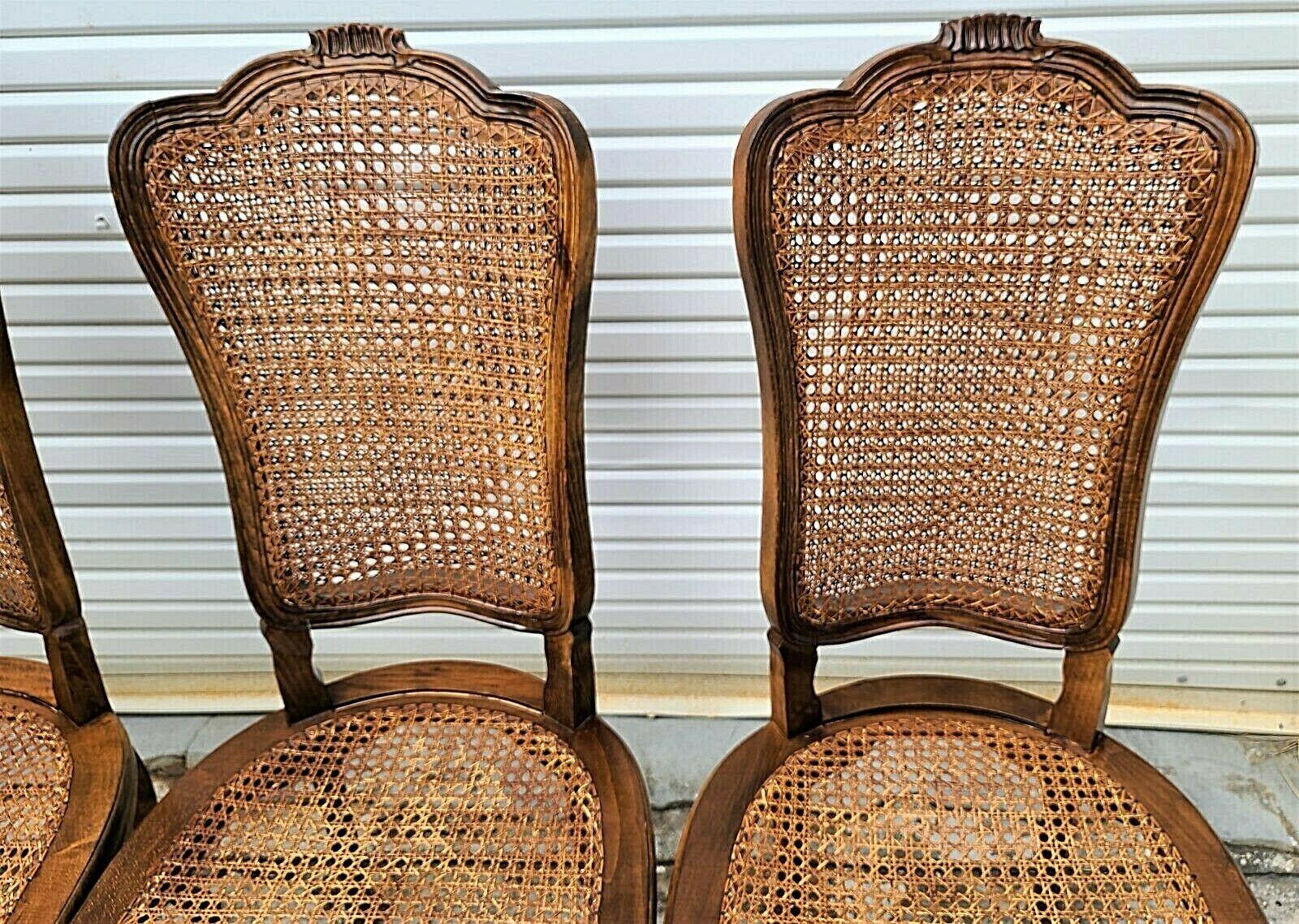 20th Century Antique French Cane Walnut Dining Chairs, Set of 6 For Sale