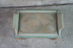 Antique French Provincial Caned Vanity Piano Window Foyer Bench Seat Stool