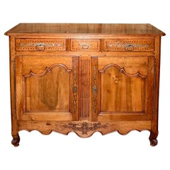 Antique French Provincial Carved Walnut Buffet, Circa 1860.
