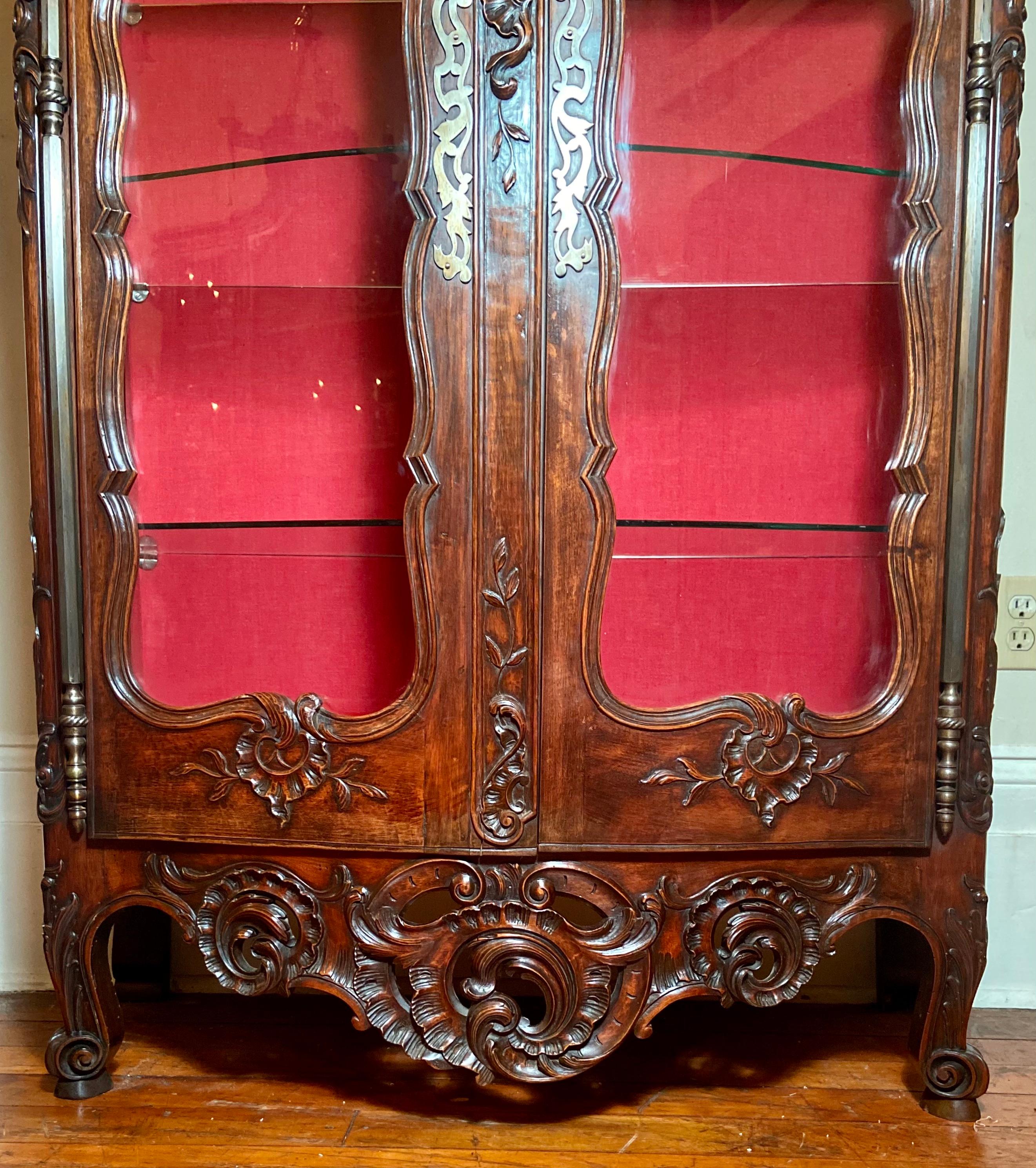 19th Century Antique French Provincial Carved Walnut Cabinet, Circa 1880 For Sale