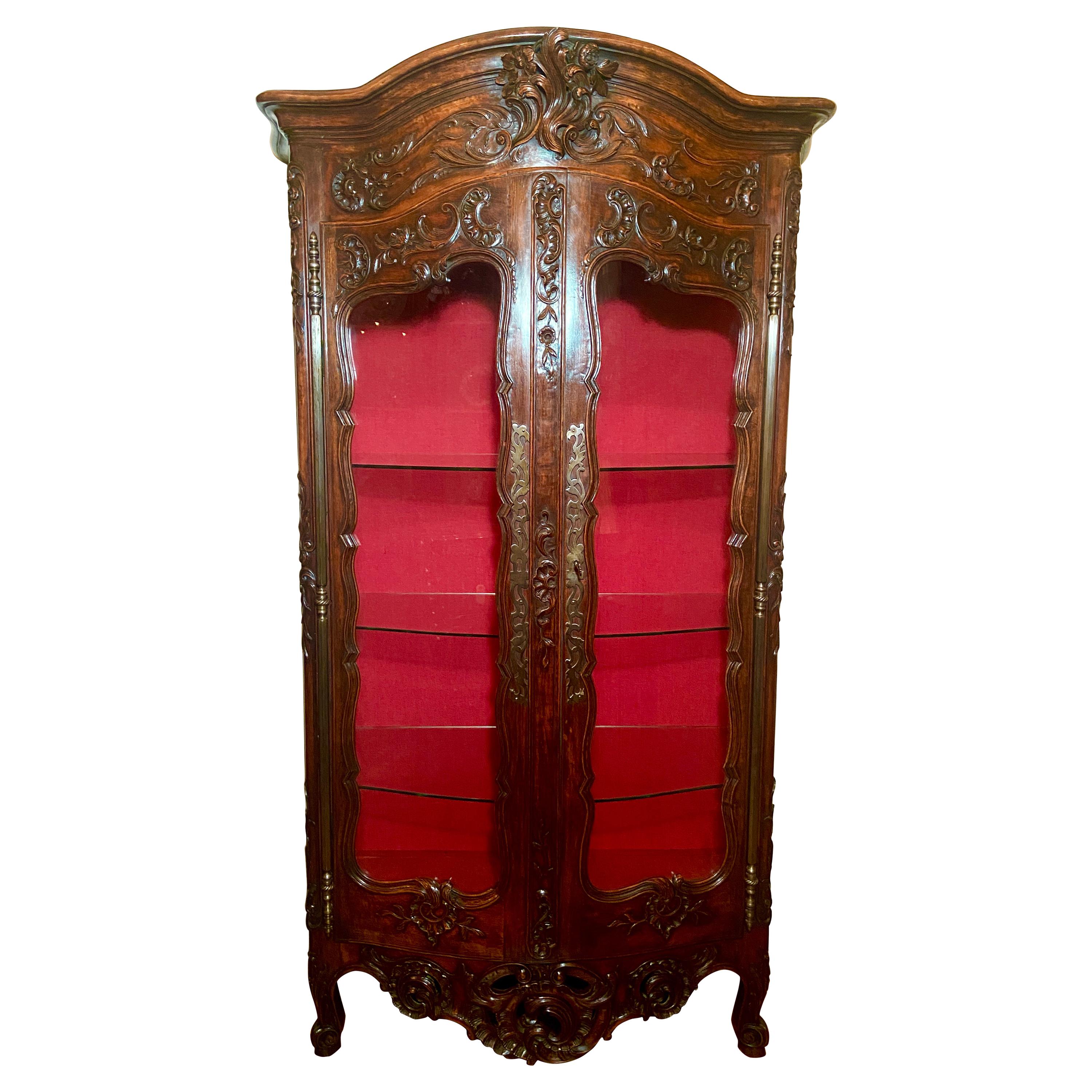 Antique French Provincial Carved Walnut Cabinet, Circa 1880