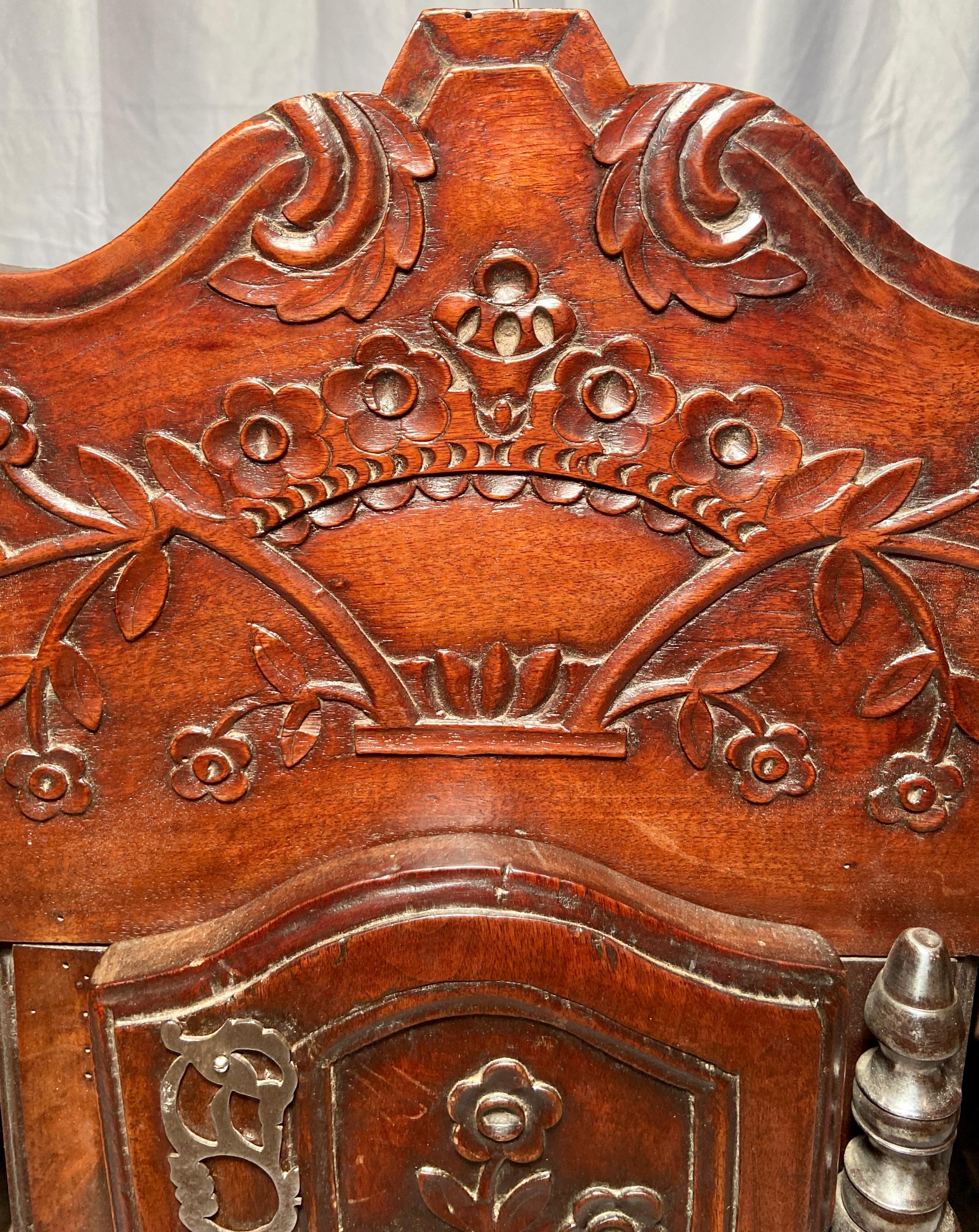 Antique French Provincial Carved Walnut 