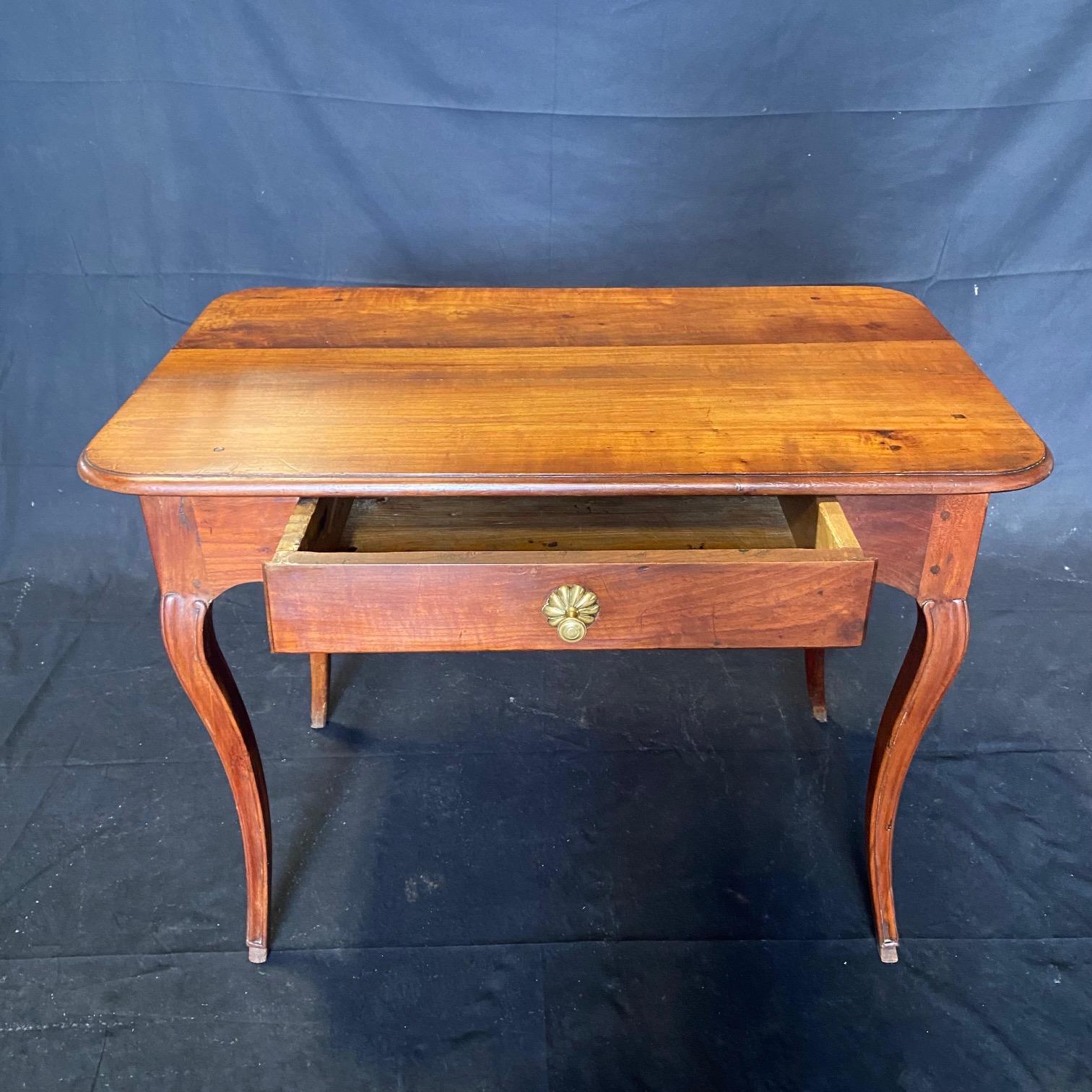 Antique French Provincial Cherry Petite Desk or Side Table with Hoof Feet For Sale 1