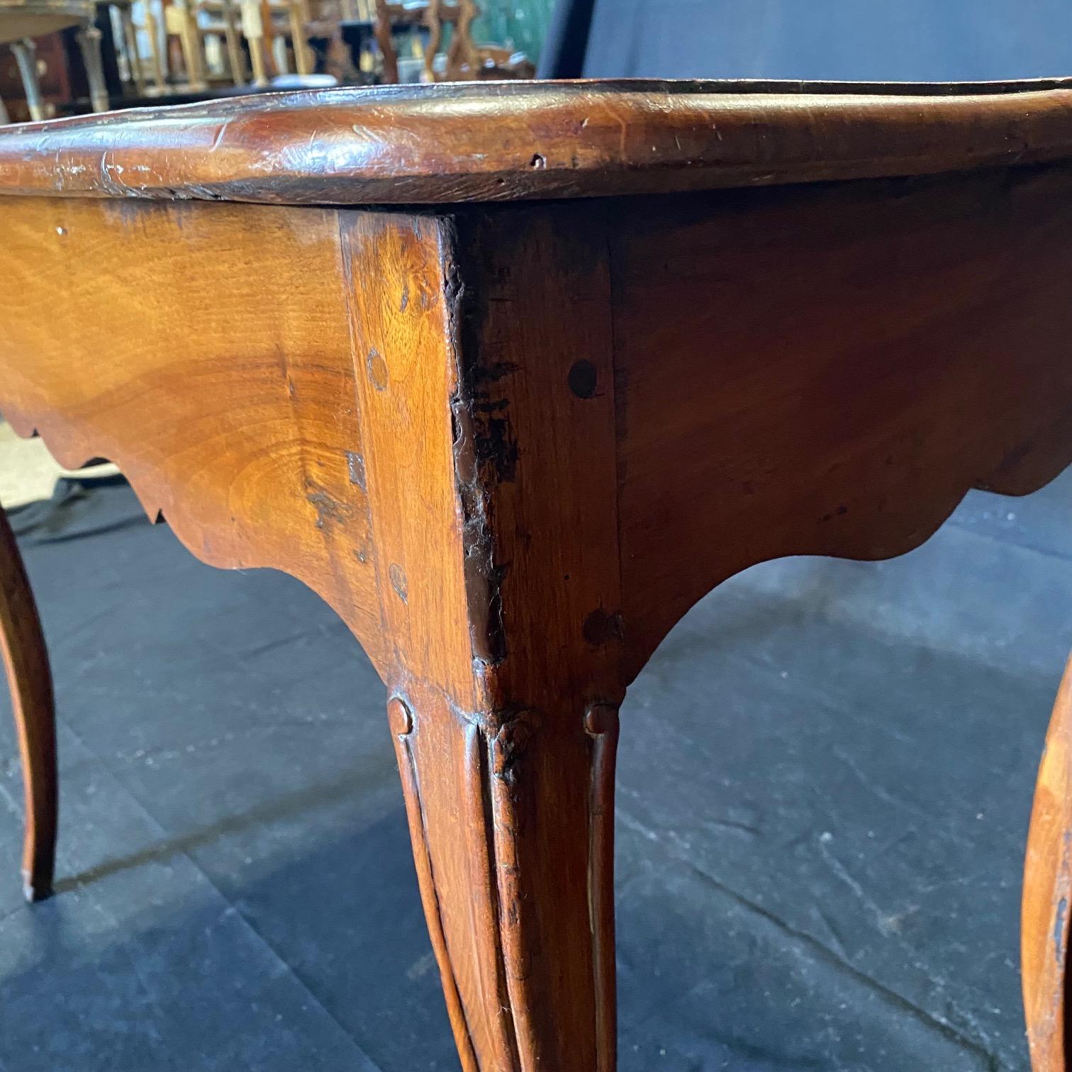 Antique French Provincial Cherry Petite Desk or Side Table with Hoof Feet For Sale 5