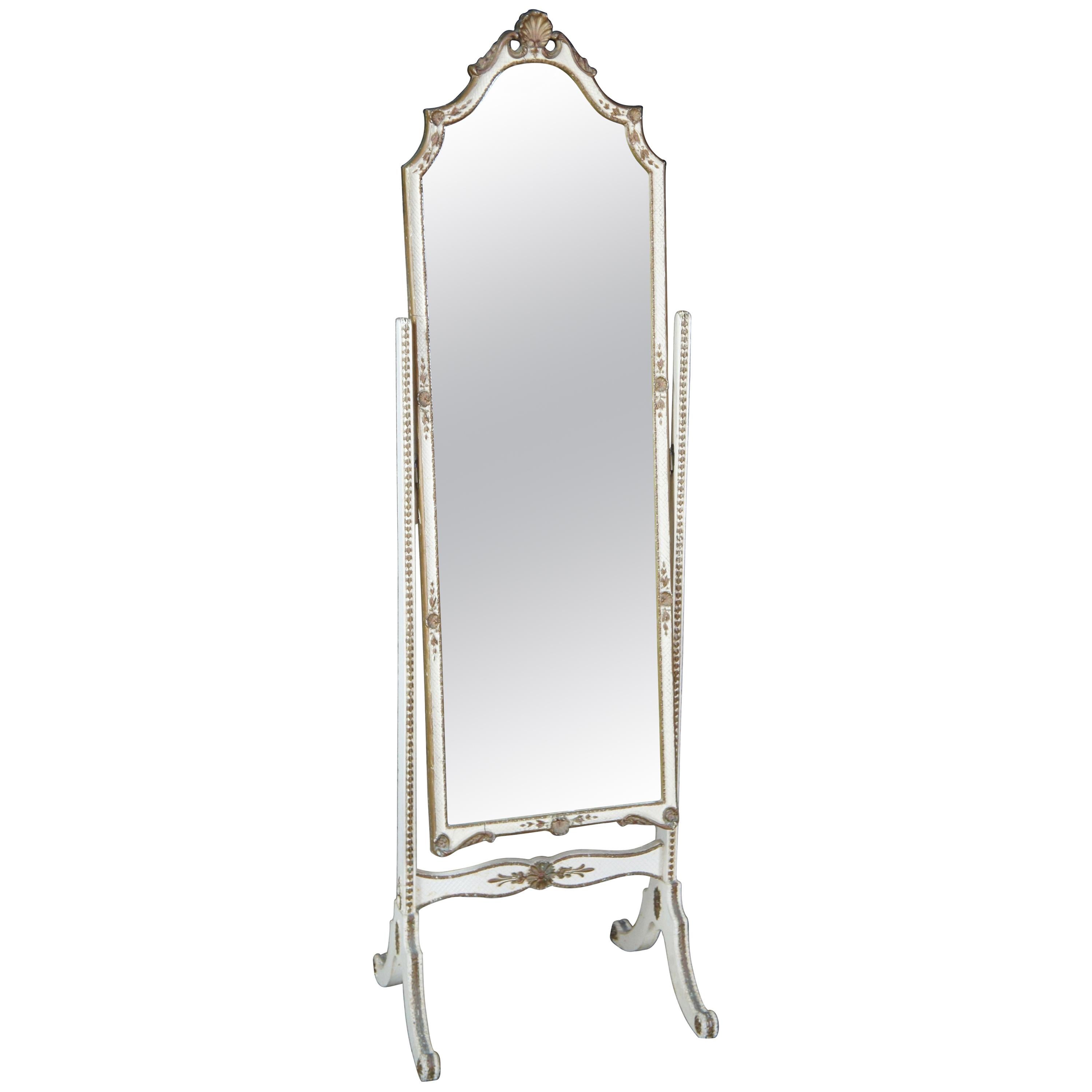 FULL LENGTH FREE STANDING FRENCH STYLE SILVER BEDROOM DRESSING MIRROR CHEWAL NEW 