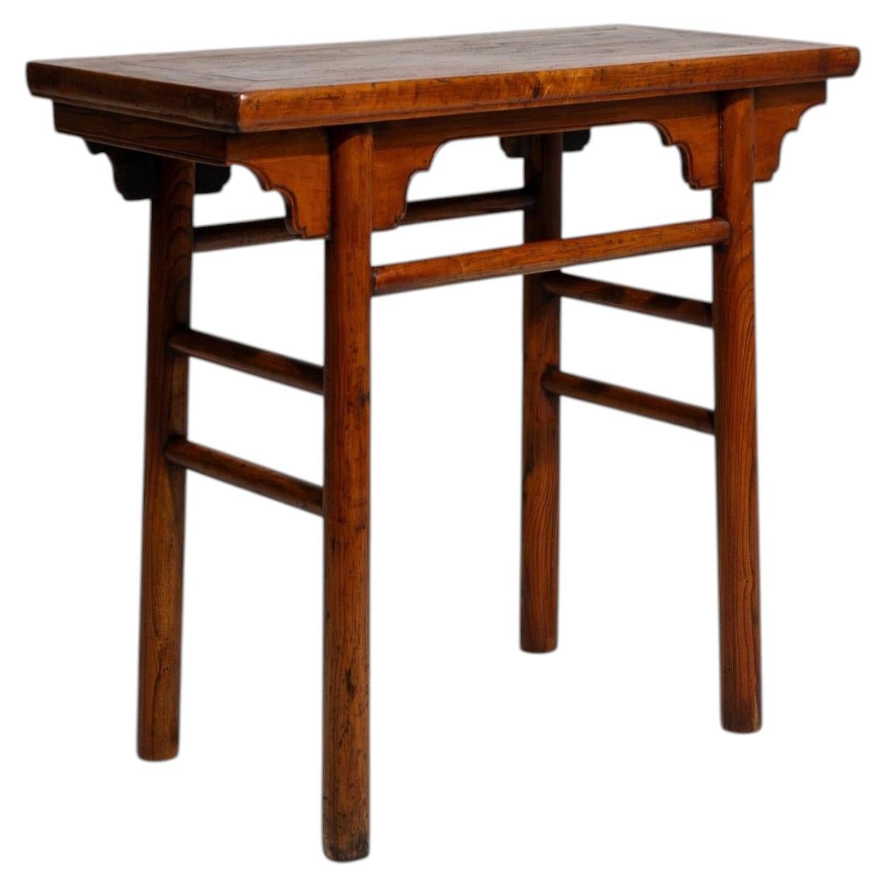 Antique French Provincial Console Table, Aged Wood, 1900s Authentic