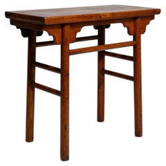 Antique French Provincial Console Table, Aged Wood, 1900s Authentic