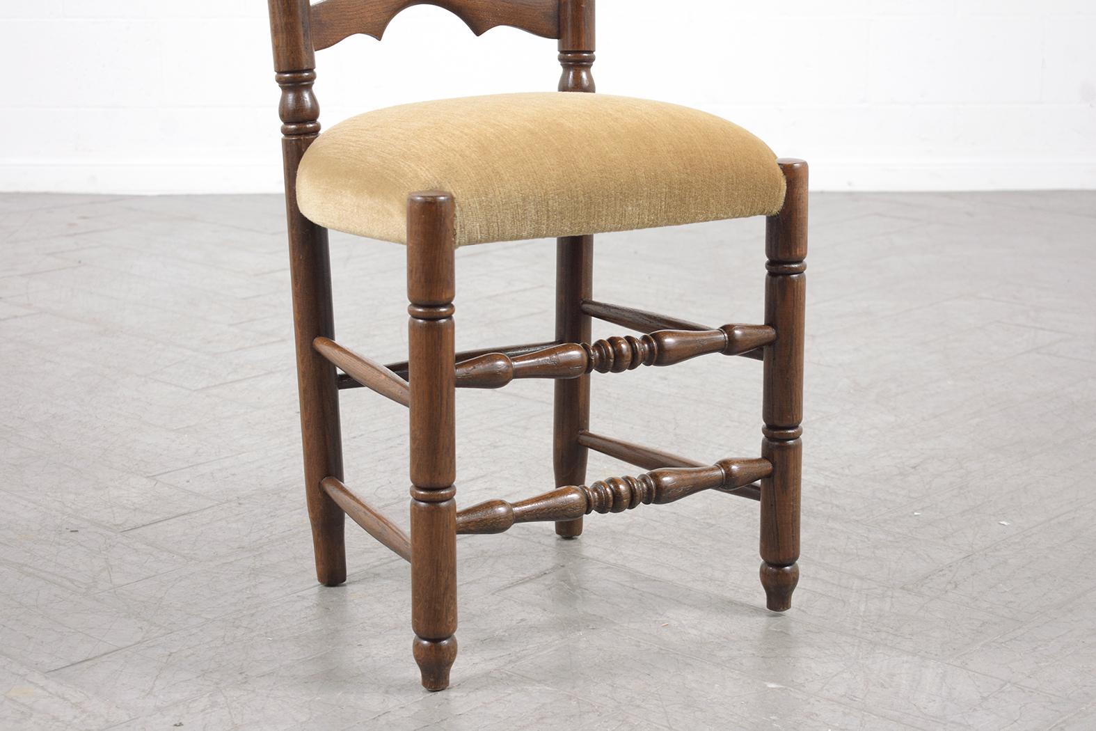 Vintage French Provincial Dining Chairs - Hand-Crafted 1900s Upholstery Set For Sale 2