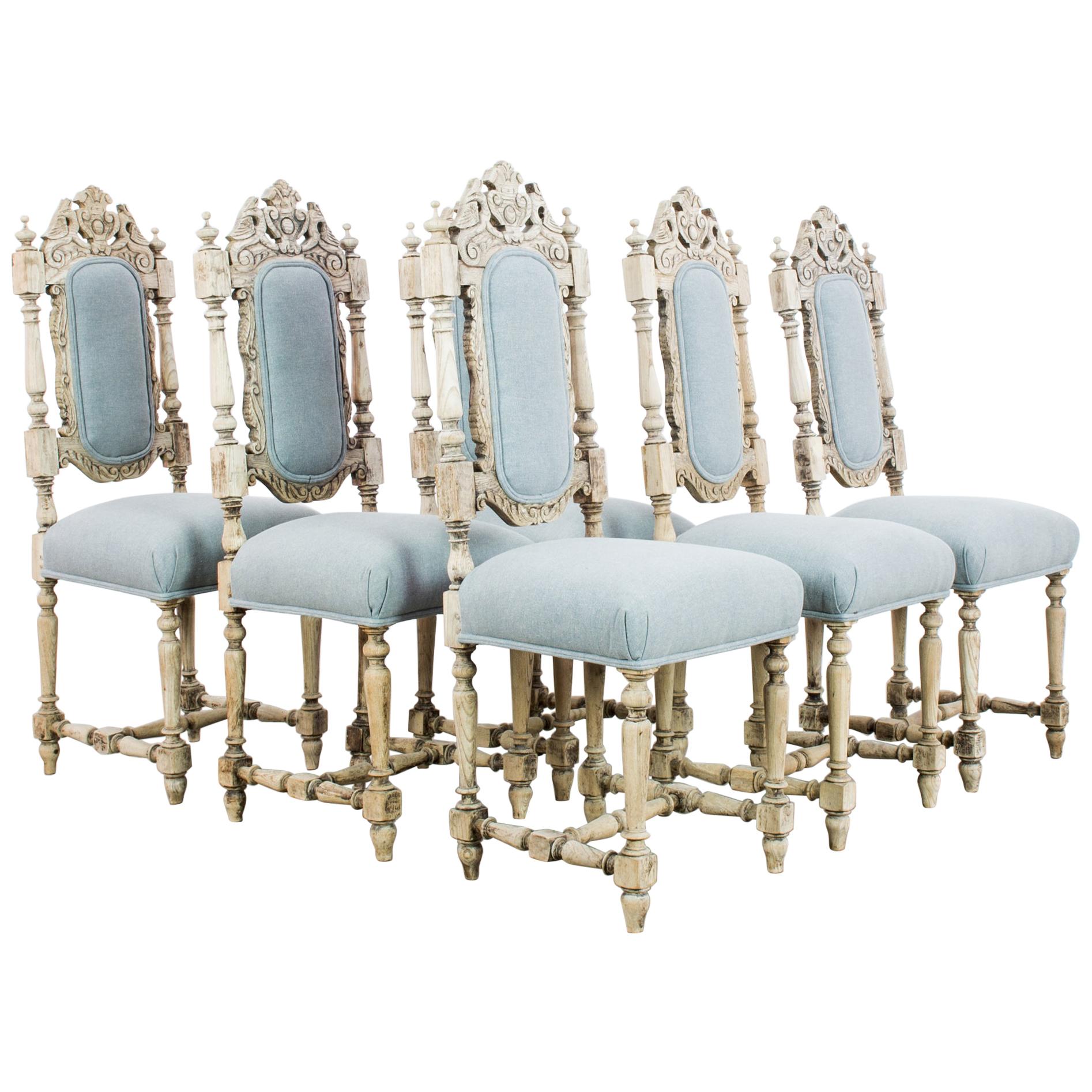 Antique French Style Dining Chair Taupe Set of Six at 1stDibs