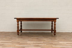 Antique French Provincial Dining Table by Camard  Solid Walnut Farmhouse Table