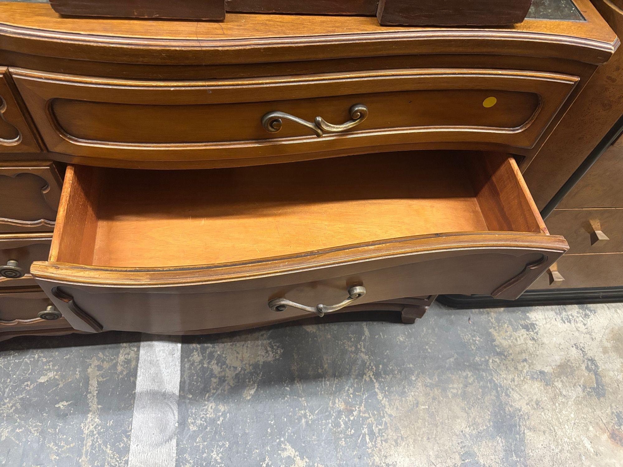 Antique French Provincial Dresser with Mirror Top by RWAY For Sale 2