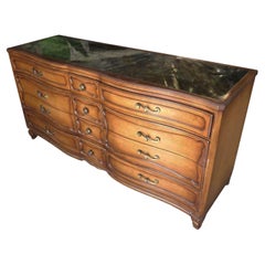 Antique French Provincial Dresser with Mirror Top by RWAY
