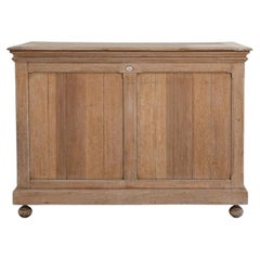 Antique French Provincial Dry Bar Cabinet, Bleached Oak, 1900s Design
