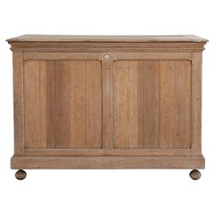 Antique French Provincial Dry Bar Cabinet, Bleached Oak, 1900s Design