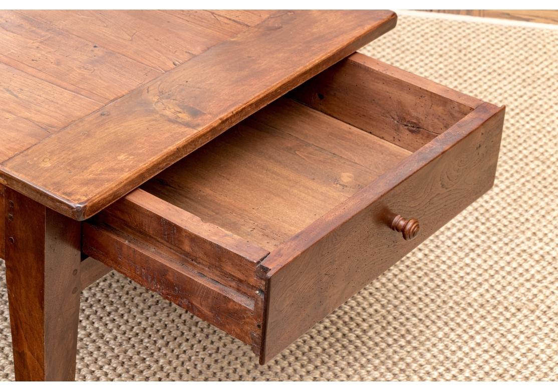 Cherry Antique French Provincial Farm Cocktail Table For Sale